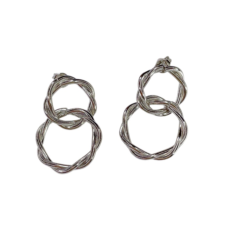 Double Braided Open Circle Earring