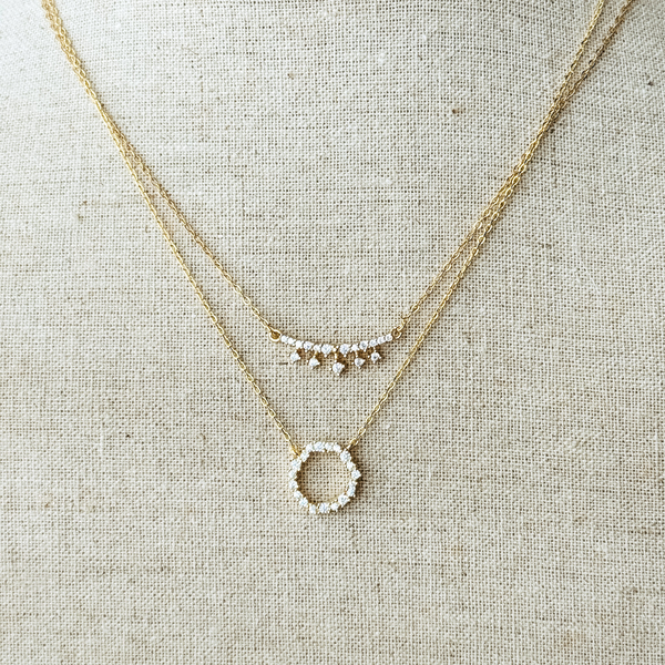 アクセサリー Octi Layered  Pendant Necklace Sparkle Together Layered Necklace Set - Gold or Silver – Alison +