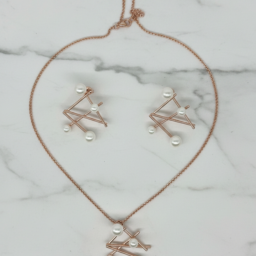 Baroque Pearl Necklace and Earring Set