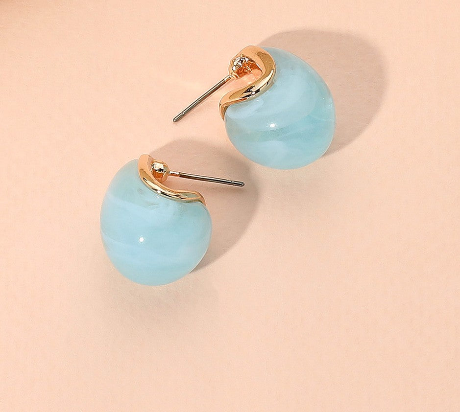 Chunky Dome Teardrop Earrings