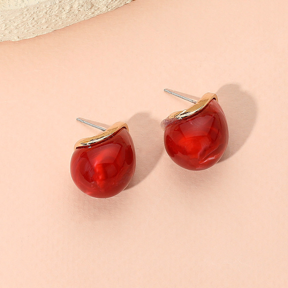 Chunky Dome Teardrop Earrings