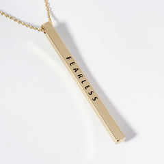"FEARLESS" Bar Pendant Necklace