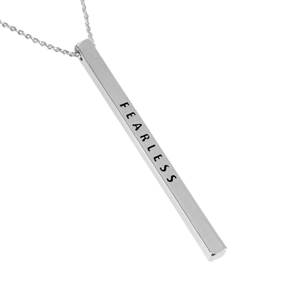 "FEARLESS" Bar Pendant Necklace