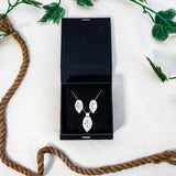Triple CZ Stone leaf set