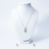 Triple CZ Stone leaf set