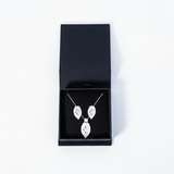 Triple CZ Stone leaf set