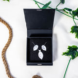 Triple CZ Stone leaf set