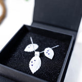 Triple CZ Stone leaf set