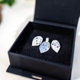 Triple CZ Stone leaf set