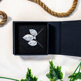 Triple CZ Stone leaf set
