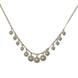 Gold Pearl Dangle Necklace