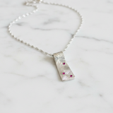 Textured Loop Bar Pendant Necklace
