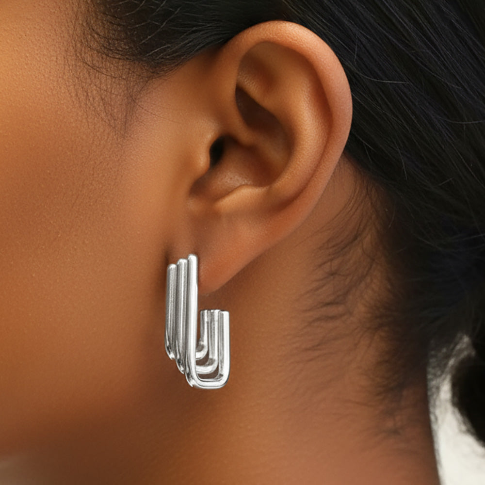 Dipped Geometric Hoop Earrings