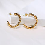 Gold Braided Hoops