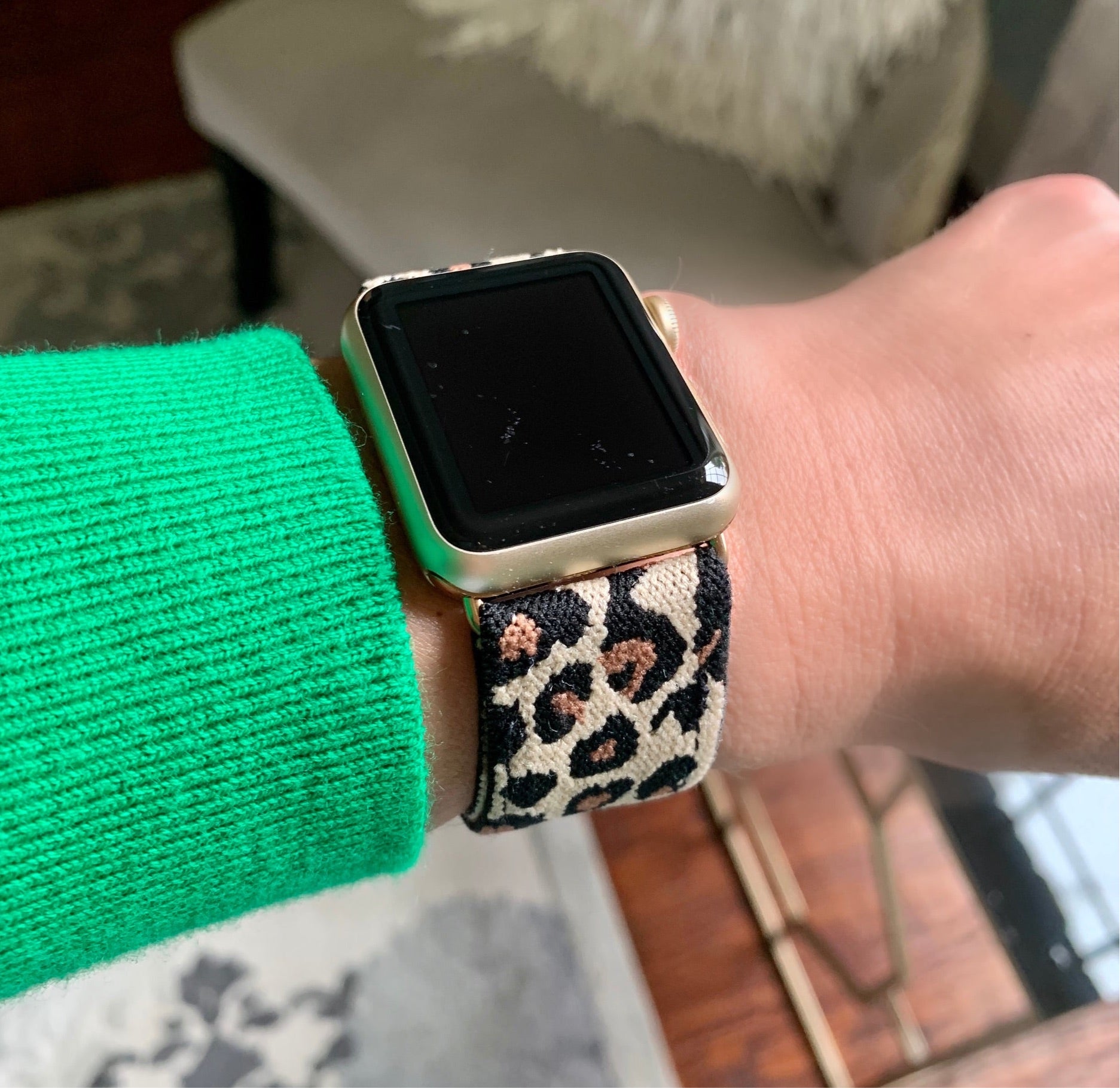 Leopard Elastic Apple Watch Band Alison Aubrey