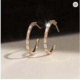 Gold Baguette Hoop Earrings