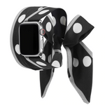 Black and White Polka dot scarf strap/band for Apple Watch.