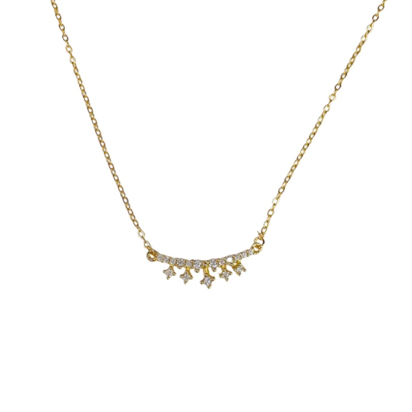 Gold CZ Bar Necklace