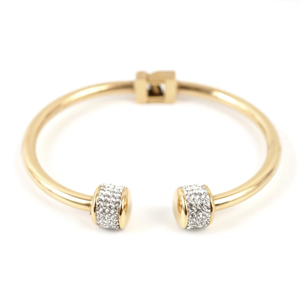 Gold CZ Cuff Bracelet