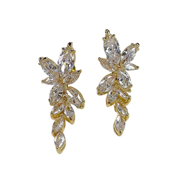 Gold CZ Holiday Sparkle Earrings