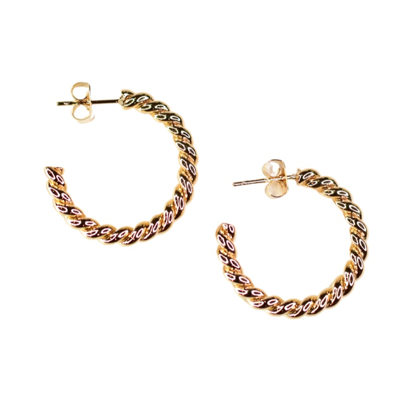 Gold Braided Hoops